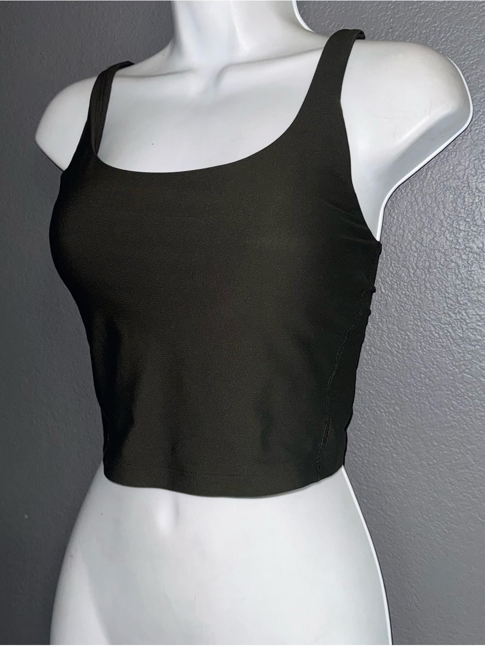 Old Navy Active Army Green Crop Top Workout Padded Top Small
